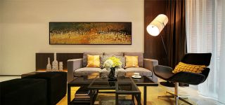 2023经典现代风格二居室客厅沙发墙设计图片
