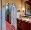 2023美式风格家庭洗手间洗漱区墙面壁灯设计图片