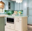 2023温馨家庭厨房浅蓝色橱柜设计图片