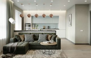 现代风格房屋客厅转角沙发装修图欣赏