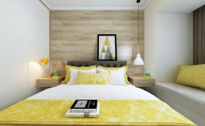 现代港式风格68平米二居室卧室飘窗装饰效果图