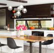 2023现代简约风格家居厨房吧台桌椅设计效果图片