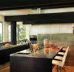 2023现代简约风格家庭开放式厨房吧台设计效果图片