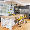 2023北欧风格家庭开放式厨房石膏板吊顶设计图片