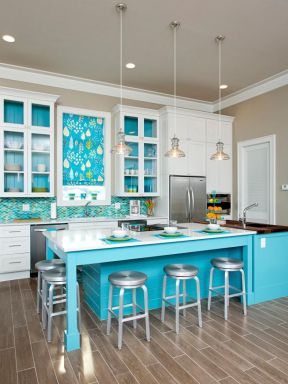 厨房蓝色 整套厨房颜色效果图 