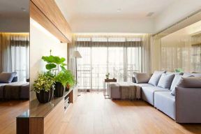 明信仕林府两居98平米港式风格客厅布艺沙发设计图