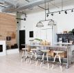2023北欧风格公寓开放式厨房射灯布置图片