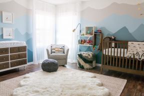 2023简约风格家庭婴儿房间白色窗帘搭配图片