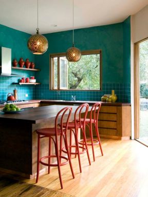 2023温馨家庭厨房30厘米红色吧台椅图片