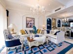 地中海风格房屋客厅地毯装饰设计效果图