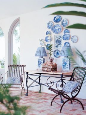 2023地中海风格家庭休闲区墙面装饰盘设计图片