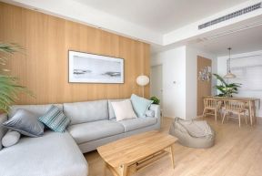 日式新房客厅木质茶几装修设计图片