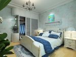 地中海风格124㎡四居卧室床头背景墙设计效果图