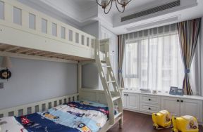 美式风格简单儿童房高低床设计效果图