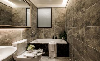 混搭新家浴室砖砌浴缸设计装修图片一览