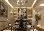 时代豪庭别墅300平欧式风格餐厅酒柜设计