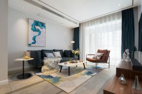 现代简约风格120㎡二居客厅沙发墙设计图片