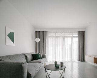 现代极简风格117平三居客厅设计图片