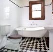 家用时尚卫生间黑白地砖装修设计实景图