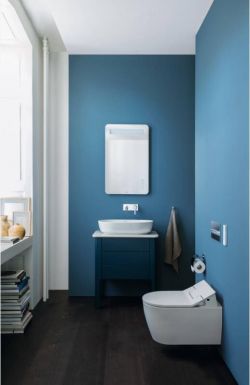 家用时尚小户型蓝色卫生间装修图