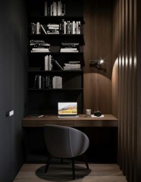 简约风格单身公寓室内小书桌装修图片