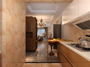 澳海梦想城三居135平美式风格厨房吧台设计图