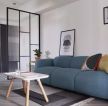 99平米家居客厅蓝色布艺沙发设计图片