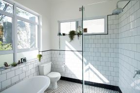 卫生间干湿分区装修效果图 卫生间干湿分区效果图 白色卫生间装修效果图
