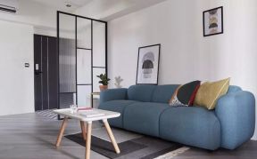  2020蓝色沙发客厅效果图 2020家居客厅蓝色沙发图片