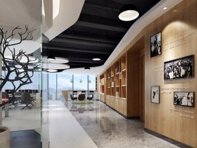 办公室走廊布置 2020办公室走廊装修设计图片 