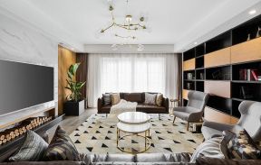 96平米温馨北欧三居客厅茶几装饰效果图片