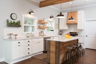 2023北欧风格开放式厨房空间白色橱柜设计图片