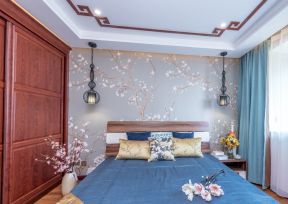 中式风格卧室实木衣柜设计装修高清图