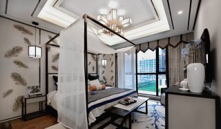 新中式风格典雅卧室装修高清图一览