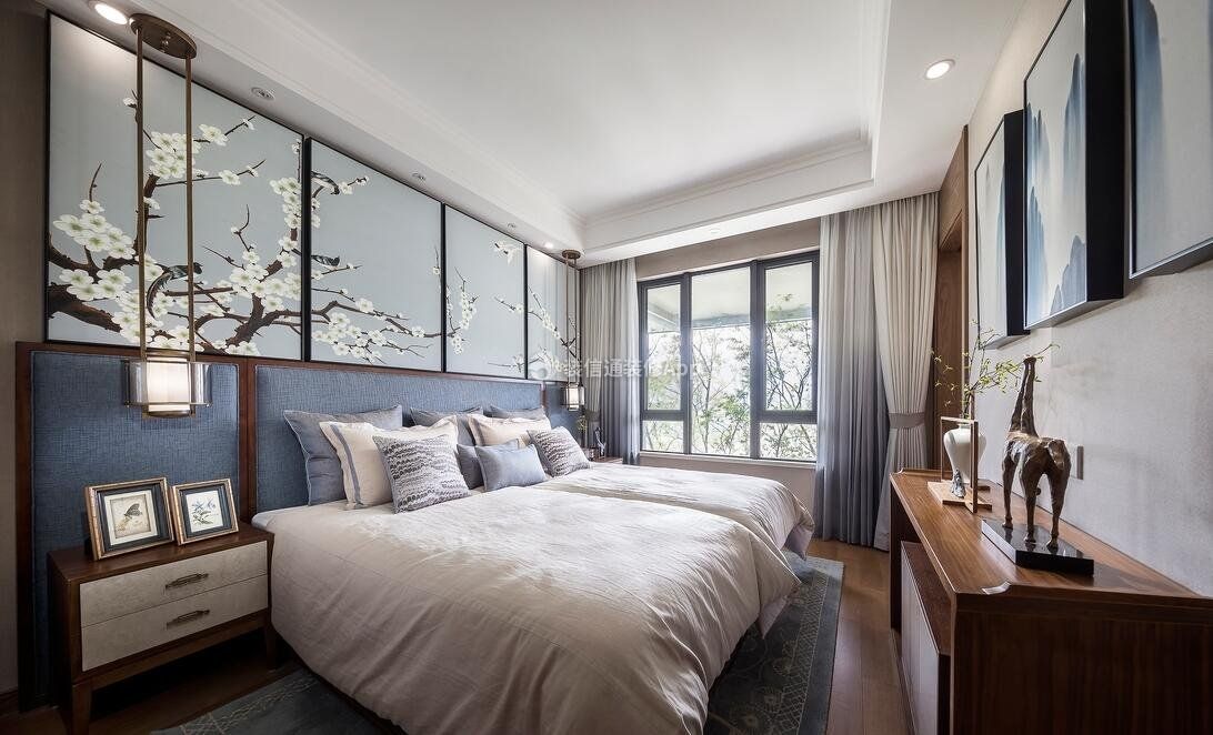 经典中式风格新房卧室床头灯装饰设计图片: