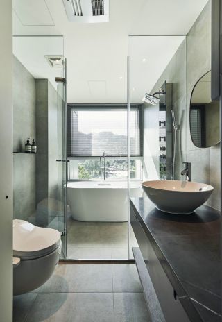 92平方米单身公寓卫生间浴室装修效果图