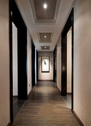经典中式风格室内走廊吊顶装饰设计效果图