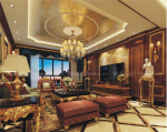 全兴紫苑古典美式客厅装修效果图