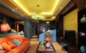 客厅沙发颜色效果图 中式混搭客厅装修