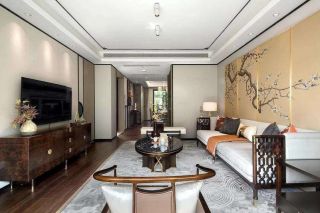 120平米三居室中式风格室内客厅沙发效果图