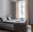 2023北欧风格小户型卧室纯色布艺窗帘装修
