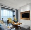 北欧风格小户型客厅白色电视墙柜装修图 