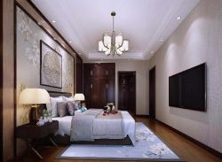 中式别墅510平米卧室吊顶装修设计效果图欣赏