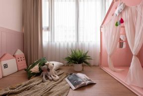  女生卧室创意家居设计 2020粉色公主房窗帘效果图