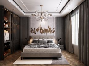现代600平米别墅卧室吊灯装修设计效果图欣赏