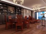 华润中央公园中式风格餐厅实木餐桌装修效果图
