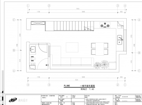 124平米小户型公寓现代风格一楼设计平面布置图