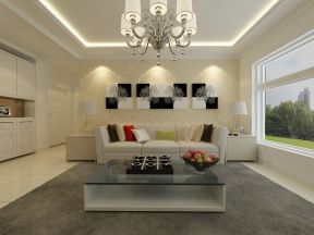 136平米现代三居室沙发吊灯装修设计效果图