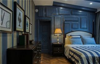 人居紫云庭227平米美式别墅卧室装修设计效果图