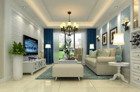  美式风格客厅装修 美式风格客厅装修图 2020客厅电视墙装修设计 